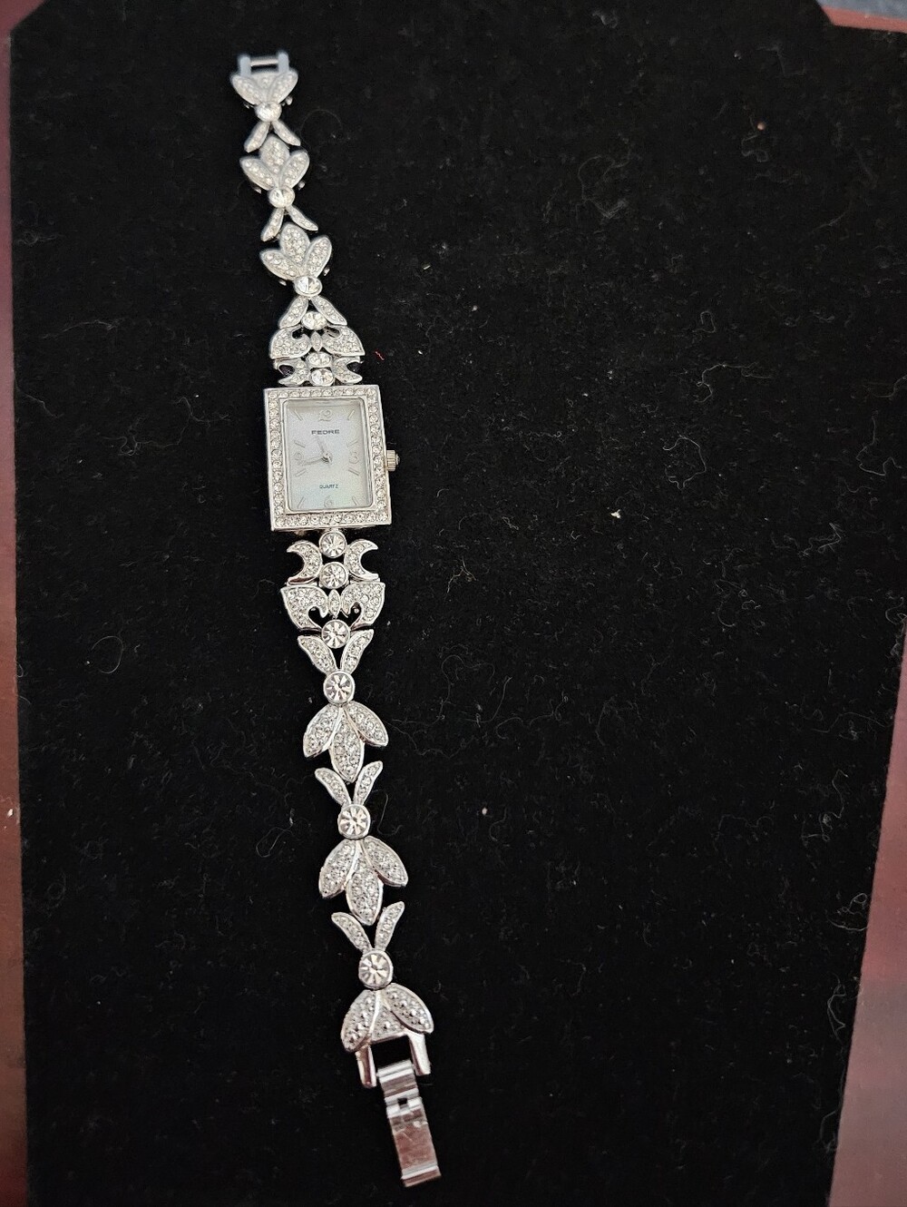 Pedre Silver Crystal Floral Bracelet Watch - Women's Dress Watch